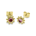 Ohrstecker 585 Gelb-Gold pink Turmalin 3 mm rund cab