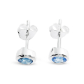Ohrstecker Silber Sky blueTopas rund 5 mm fac