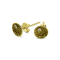 Ohrstecker 585 Gelbgold Hammerschlag rund 7mm