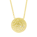 Anhänger 585 Gelbgold Hammerschlag rund 13 mm