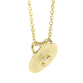 Anhänger 585 Gelbgold Hammerschlag rund 13 mm