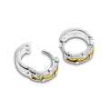 Creole Silber Teilvergoldet rund 13 x 4  mm