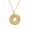 Anhänger Gitternetz Silber gold-plattiert 24 mm