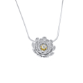 Anhänger Lotusblüte Silber hell rund 14 mm
