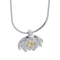 Anhänger Lotusblüte Silber hell rund 14 mm