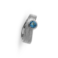Ring Crease Silber Swiss Blue Topas 5 mm rund fac