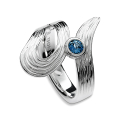 Ring Crease Schlaufe Silber 925 Swiss blue Topas 4 mm fac