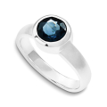 Ring Silber London blue Topas 7 mm rund fac