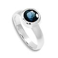 Ring Silber London blue Topas 7 mm rund fac
