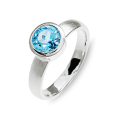 Ring Silber swiss blue Topas 7 mm rund fac