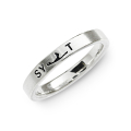Ring Sylt Logo 3.0 poliert rhodiniert Breite 3 mm