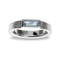 Ring Crease Silber 925 swiss Blue Topas 8 x 3 rechteck