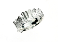 Ring Crease Wood Silber Breite 8 mm
