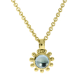 Anhänger 585 Gelbgold swiss blue topas 4 mm cab