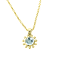 Anhänger 585 Gelbgold swiss blue topas 4 mm cab
