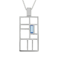 Anhänger nach Mondrian Silber 18 x 32 mm ohne Kette