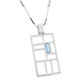 Anhänger nach Mondrian Silber 18 x 32 mm ohne Kette
