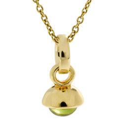Anhänger si/goldplattiert Eichel Peridot 5 mm cab