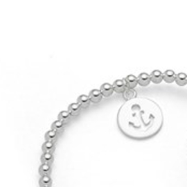 Armband Kugel 3 mm mit Anker-Motiv