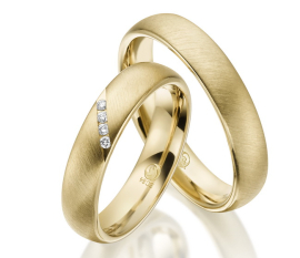 Trauring vier Diamant je 0,010 ct H/SI