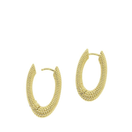 Dots Scharniercreole Silber-goldplattiert oval