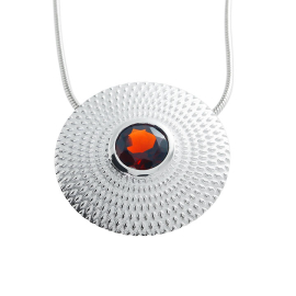 Anhänger Illusion Silber 24 mm Granat 7 mm fac