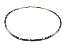 Kette Safir Farbverlauf silber/vergoldet