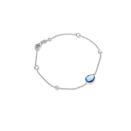Armband 585 Weißgold Topas London blue