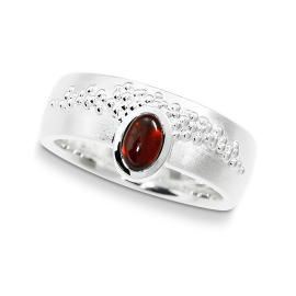 Ring Dots Silber Granat