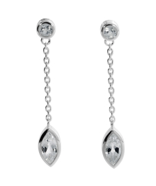Ohrhänger Silber w.Topas 8 x 4 nav / 3mm rund fac