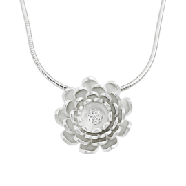 Anhänger Lotusblüte Silber matt 14 mm