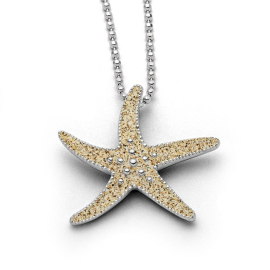 Anhänger Silber Seestern Strandsand Zirkonia 33  mm 