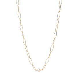 Kurze Halskette mit ovaler, geriffelter Kette