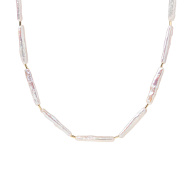 Halskette mit länglichen Perlen und Röhrchen 40+4 cm