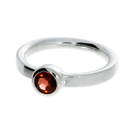 Ring si Granat 5 mm rund fac