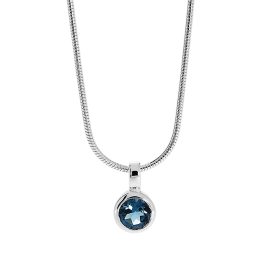 Anhänger Silber blauer Topas 5 mm rund fac