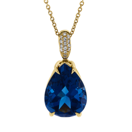 Anhänger Roségold 750 Topas London blue Tropfen 