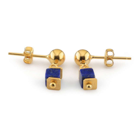 Ohrhänger Lapis rechteckige Würfel 4mm