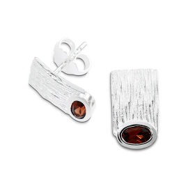 Ohrstecker Crease Silber hell 7 x 12 mm 