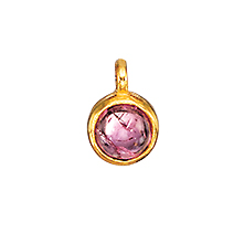 Anhänger 585 Gold Turmalin pink 4 mm cab