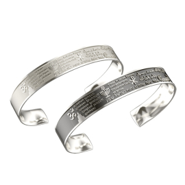 Armreif one world Silber oxdiert Herrengröße