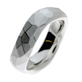 Ring Hammerschlag Welle Silber 6 mm