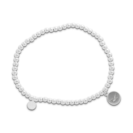 Armband Kugeln Silber 3 mm, Möwe Silhuette