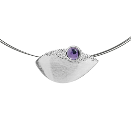 Anhänger Silber Dots Amethyst 7 mm rund cab