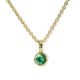 Anhänger 585 Gelbgold Tsavorit 3,5 mm fac