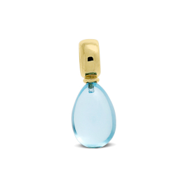 Anhänger Gelbgold 750 blauer Topas Tropfen