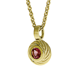 Anhänger Wave 585 Gold  pink Turmalin 3 mm fac