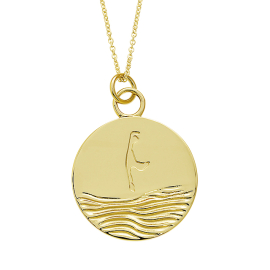Anhänger Sylt Wellen Silber gold-plattiert rund 24 mm