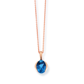 Anhänger 585 Rotgold, London blue topas