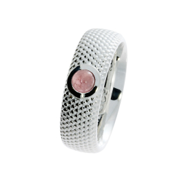 Ring Dots No2 Silber rosa Turmalin 4mm cab